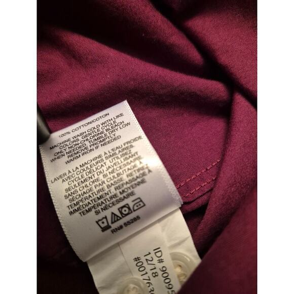 Express Mens L Slim soft wash, calico mens button down cotton shirt Denim Accent - Picture 7 of 8